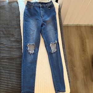Blue Distressed Women's Jeans size 9